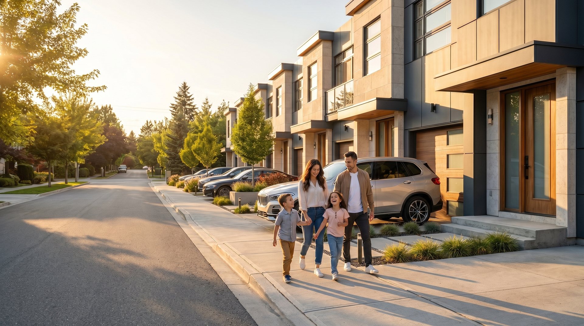 A family walking in the Northridge community