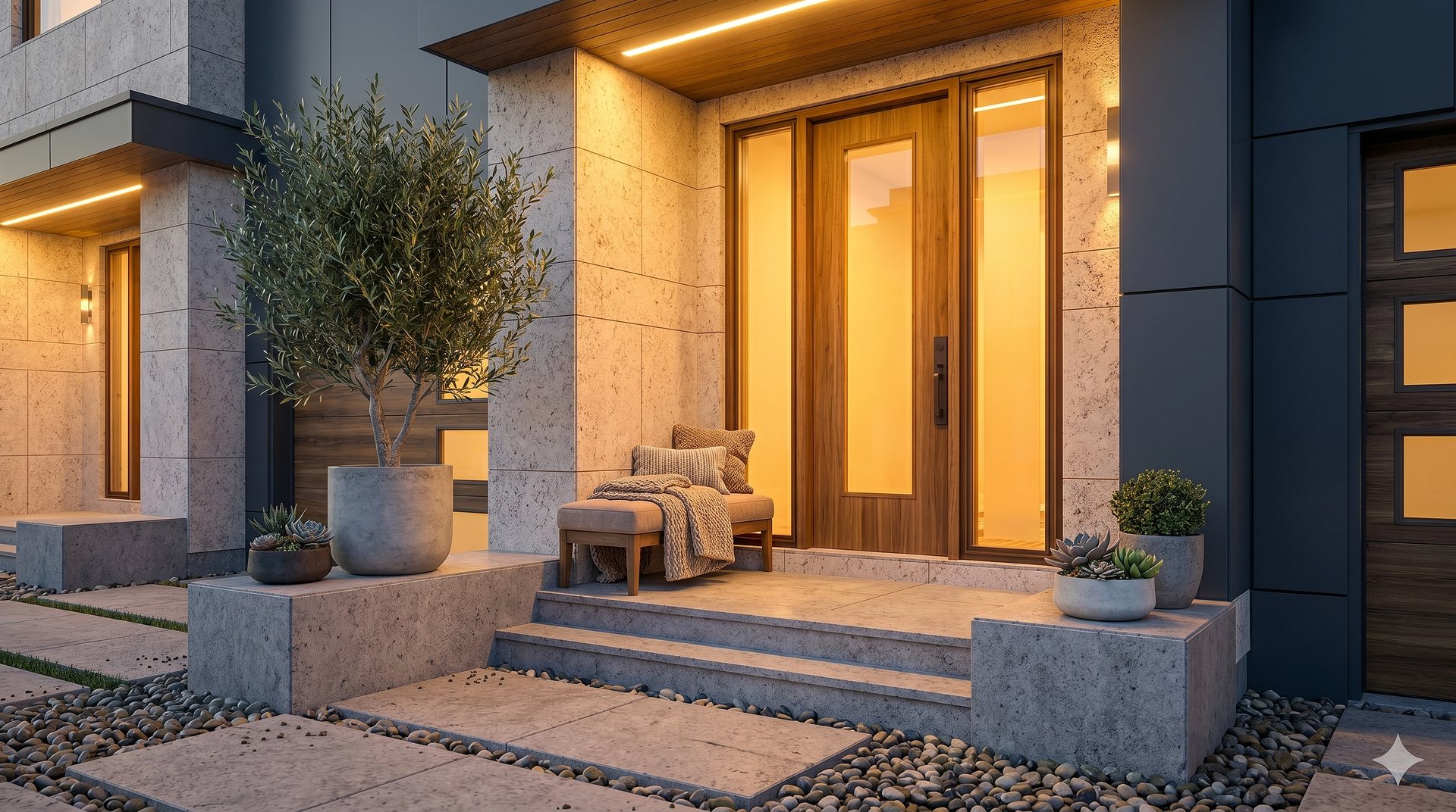 Northridge townhome entrance and front door